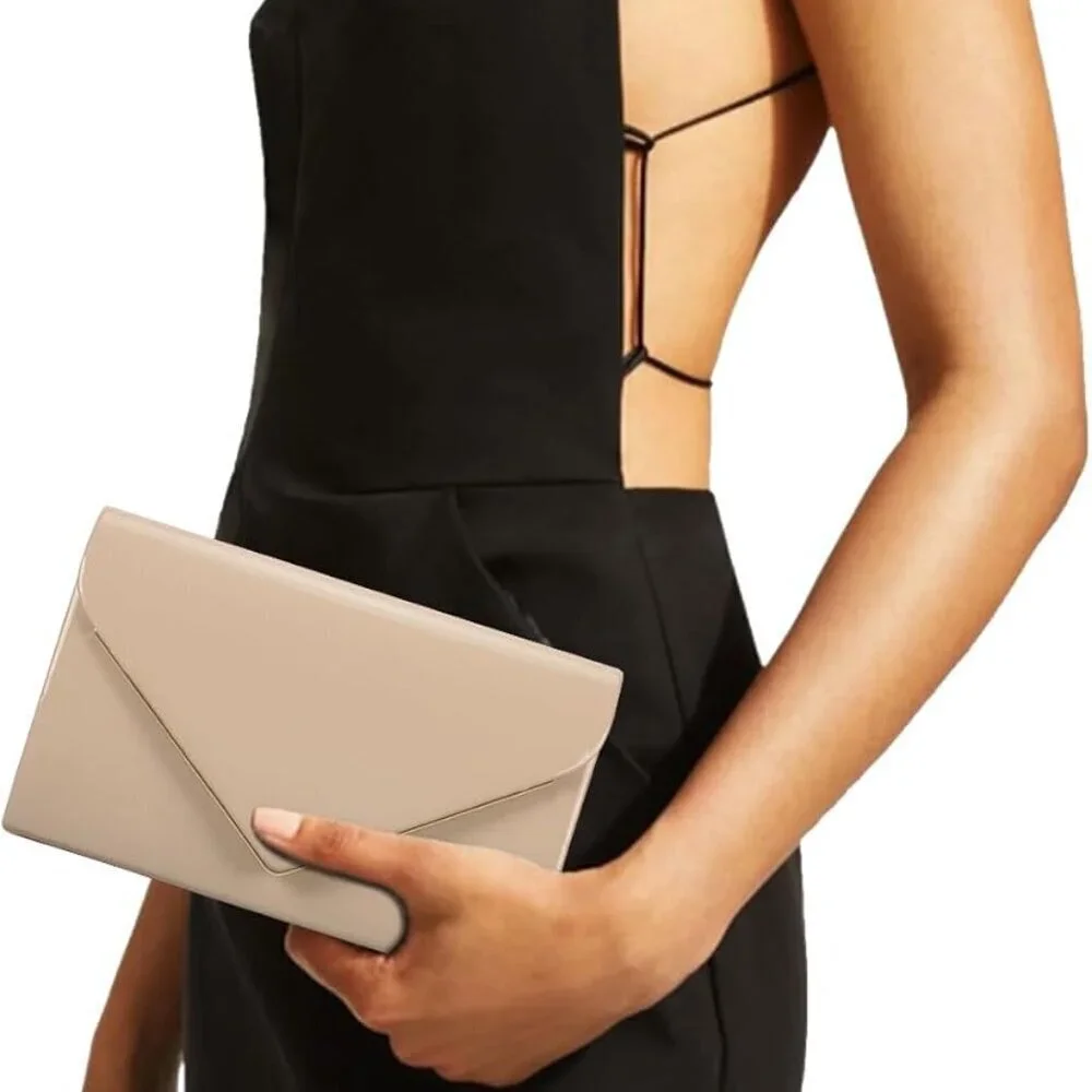 Women's Clutch Bag Faux Patent Leather Satin Lined Night Out Party Purse